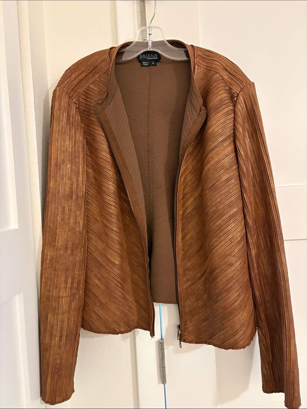 JULIANA Textured Leather Jacket